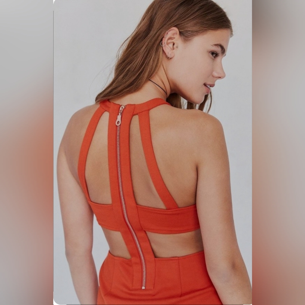 Urban Outfitters Silence + Noise Meeko Dress | Orange | Size L - Picture 4 of 6